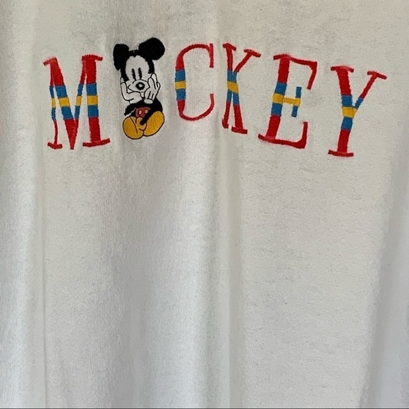 Vintage Disney Mickey 90s USA Spell Out Crewneck Sweatshirt Pullover Embroidered - Picture 2 of 5